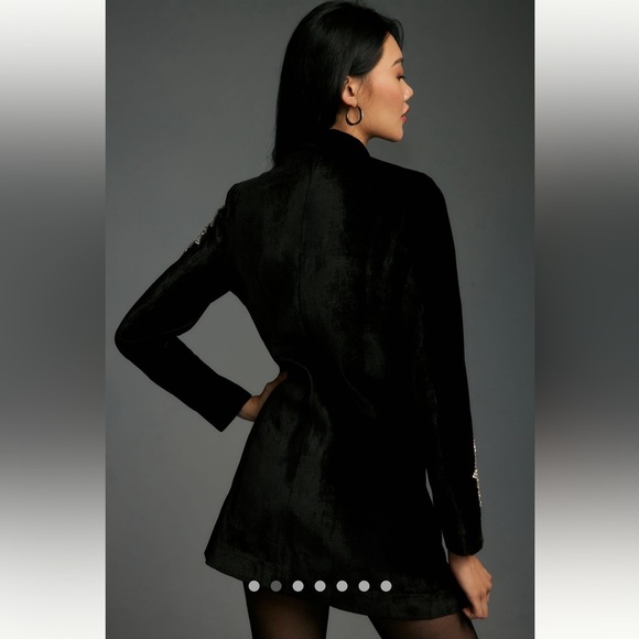 Anthropologie Pinnacle by Shruti Sancheti Velvet Embellished Blazer S. - Picture 3 of 14